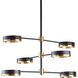 Oralee 6 Light 43 inch Black / Brass / Black Chandelier Ceiling Light